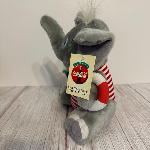 Coca Cola Brand Plush Collection 10" Elephant Lifeguard Coke Toy Tags 1993 Vtg - Picture 3 of 13